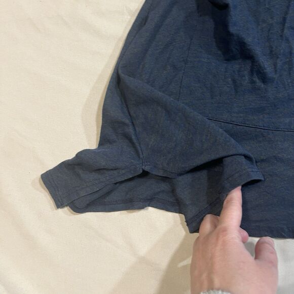 Chalet et Ceci Navy Tunic Top Medium V-Neck Long Sleeve Pockets Lagenlook - Picture 3 of 8